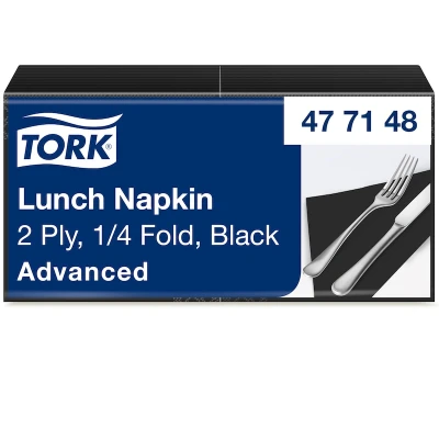 Afbeelding van Tork Lunchservet 33x33cm 2 laags 1/4 vouw 10x200 zwart