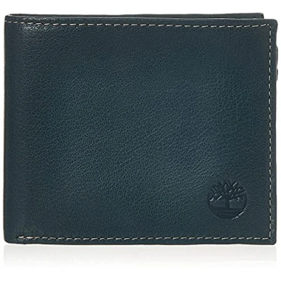 Afbeelding van Timberland Leren herenportemonnee met bijgevoegde flip zak, marineblauw (Blix), één maat, Marineblauw, Eén Accessoire