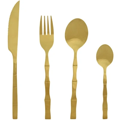 Afbeelding van Bestek Home ESPRIT Gouden Roestvrij staal 15 x 7 24 cm 16 Onderdelen