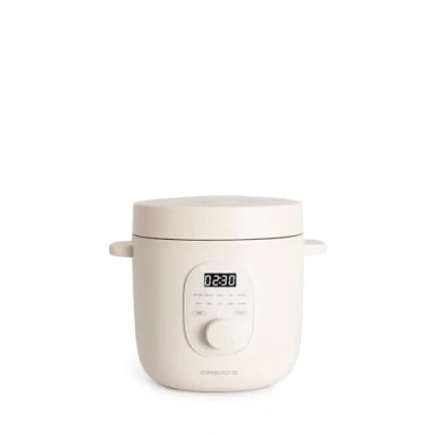 Afbeelding van CREATE Rice Cooker Elektrische rijstkoker, multifunctioneel, 1,2 l, gebroken wit, programmeerbaar tot 24 uur, met stoommand, voor cake, stoofschotels of soepen, warmhoudfunctie, 300 W