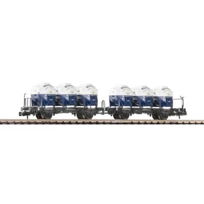 Afbeelding van Fleischmann 6660046 N dubbele containerwagen van de DB