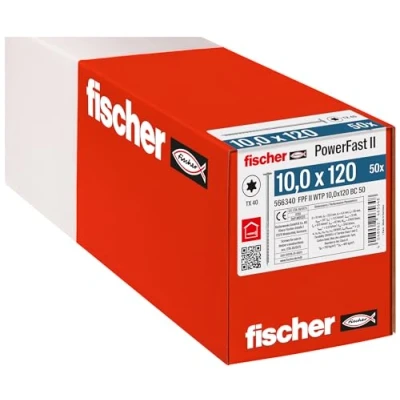 Afbeelding van Fischer PowerFast II 566340 Houtschroef 10 mm 120 Binnen T, Interne vertanding, TX, Torx, T profiel Staal Galvanisch verzinkt 50 stuk(s)