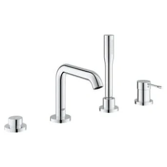 Afbeelding van Grohe Essence New afdekset 4 gats badrandcombinatie met douchegarnituur Chroom