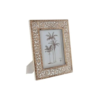 Afbeelding van Fotolijsten Home ESPRIT Wit Natuurlijk Kristal Mangohout Indiaas 31,5 x 2 36,5 cm