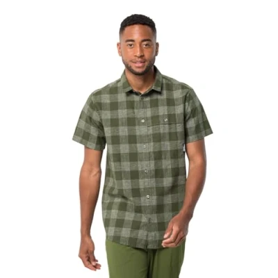 Afbeelding van Jack Wolfskin Highlands M Overhemd, Heren, Maat: Medium, Greenwood checks