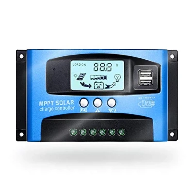Afbeelding van SolaMr 60A zonne laadregelaar 12V/24V zonnepaneel batterij met LCD display en dubbele USB poort