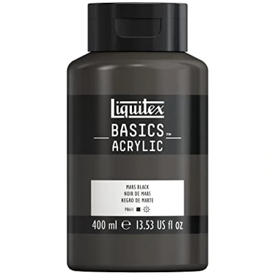 Afbeelding van Liquitex Basics 8870335 Monopigmenteerde acrylverf, kunstenaarspigmenten, lichtecht, gemiddelde viscositeit, archiefkwaliteit, zijdeglanzende afwerking, 400ml Mars Black