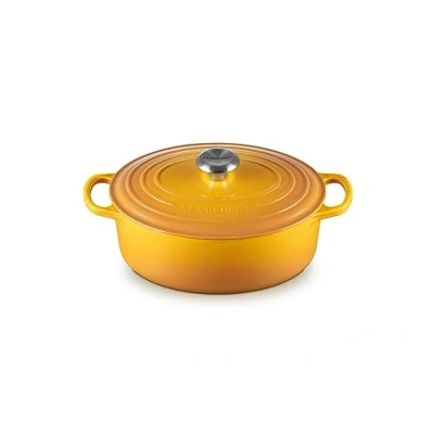 Afbeelding van Le Creuset Kenmerkende geëmailleerde gietijzeren ronde braadpan met deksel, 27 cm, 4,1 liter, Nectar, 21178276724430