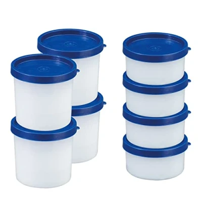 Afbeelding van Westmark 8 vershoud /diepvriesdozen, incl. deksel, vulvolume: 4x100ml, 4x200ml, stapelbaar, kunststof, Trio, kleur: transparant/blauw, 258422E6