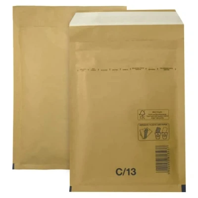 Afbeelding van Netuno 50 stuks noppenenveloppe C3 170x225mm bruin gewatteerde gerecyclede scheurvaste verzendzak met luchtfolie