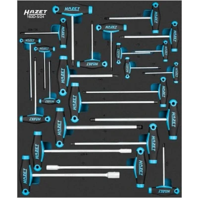 Afbeelding van HAZET Dopsleutelset · met T greep 163D 5/24 24 delig 2? ?13 T6? ?T45
