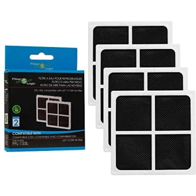 Afbeelding van FilterLogic FFL 155L Luchtfilter voor koelkast, compatibel met LG Pure N Fresh ADQ73214405 ADQ73214404 ADQ73214408 antibacteriële Pur Air koelkastfilter (4 stuks)