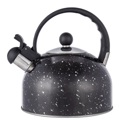 Afbeelding van Altom Design Daily fluitketel RVS zwart / antraciet marmer look 2.5 Liter