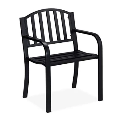 Afbeelding van Relaxdays tuinstoel modern 82 x 60 48,5 cm staal met armleuning extra breed