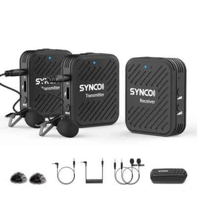 Afbeelding van SYNCO G1 (A2), 2,4 GHz microfoon, draadloos, reflexsolapa DSLR voor mobiele telefoon, camera, camcorder, laptop en tablet, compatibel met Canon, Sony, Nikon, Fujifilm