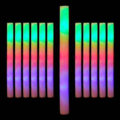 Afbeelding van Relaxdays lichtstaaf led 12 stuks foamsticks 3 modi schuifstof foam sticks