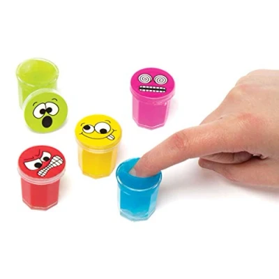 Afbeelding van Baker Ross AC245 slijmklei met grappig gezicht, 6 stuks, voor kinderfeestzakken en nieuwigheden,gesorteerd
