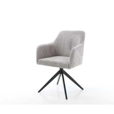Afbeelding van Draaistoel Greg Flex kruisframe breed zwart cord zilver grijs 360 draaibaar