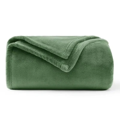 Afbeelding van WAVVE Knuffeldeken, zachte, wollige, warme fleece deken, bankdeken, plaid, XL woondeken, 150 x 200 cm, groen