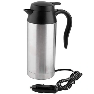 Afbeelding van Waterkoker voor auto, 750 ml, roestvrij staal, 12 V, sigarettenaansteker, thermobeker, waterbeker, koffie, dranken, verwarming