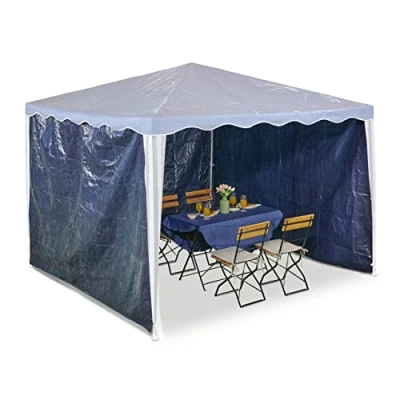 Afbeelding van Relaxdays zijwanden partytent 2x3 m set van 3 tuintent zeilen waterdicht blauw