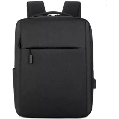 Afbeelding van Manks Zwarte minimalistisch laptop Rugzak 20 Liter met Laptopvak voor naar school of werk Geschikt tot 15.6 inch Laptops