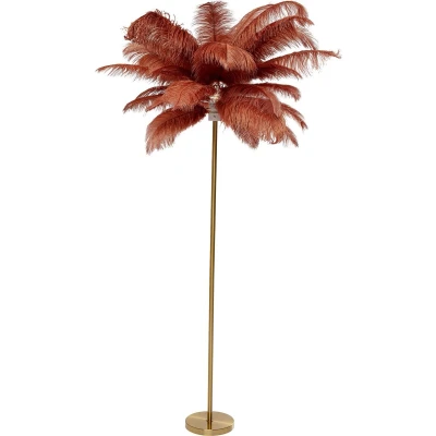 Afbeelding van KARE Feather Palm vloerlamp met veren, roestrood