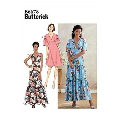 Afbeelding van Butterick Patroon B6678 Misses&#039;/Misses&#039; Petite Jurk, Wit