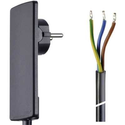 Afbeelding van EVOline 151000151100 Aansluitkabel 1,5 m met platte stekker Zwart H05VV 3G mm²