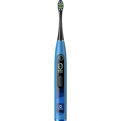 Afbeelding van Oclean X10, Slimme Sonische Elektrische Tandenborstel, 5 Poetsstanden, in 3 uur snel opladen met een duur van 60 dagen, 2 minuten timer &amp; druksensor, IPX7 Blauw