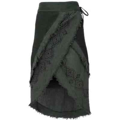 Afbeelding van GURU SHOP Goa Wikkelrok, tribal gelaagde look, rok, dames, bruin, katoen, maat: One Size, lichtbeige, size