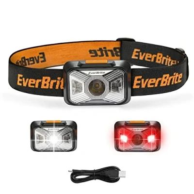 Afbeelding van EverBrite Led hoofdlamp, oplaadbaar, waterdichte mini superhelder met rood licht, multi modi voor wandelen, joggen, kamperen, vissen, hardlopen, enz. [incl. USB C kabel]
