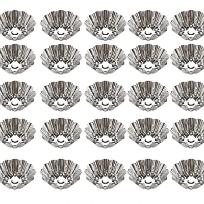Afbeelding van 25 stuks taartvormen, cupcakevorm, mini taartvorm van roestvrij staal, muffinvorm, herbruikbare taartvorm, antiaanbaklaag, bakvormen voor pudding, cake, koekjes en muffin