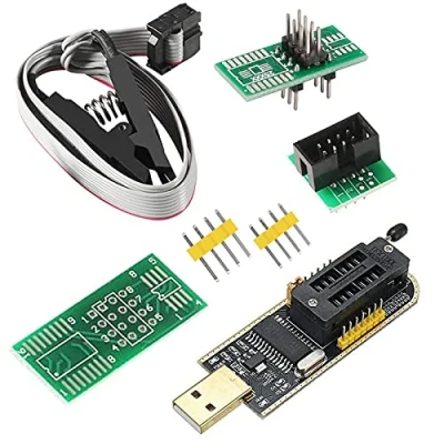 Afbeelding van SOIC8 SOP8 Flash chip IC CH341A USB programmeur EEPROM BIOS programmeermodule (SB + clip adapter)