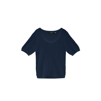 Afbeelding van Vero Moda Vmluxlight Tshirt basic, Dames, Maat: Large, Navy blazer