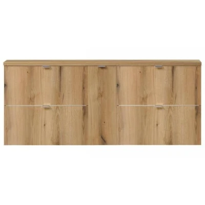 Afbeelding van Wastafelonderkast Newport 140x60x40 cm met 1 deur en 4 lades eikenkleurig [en.casa]