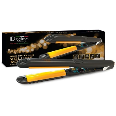 Afbeelding van Italian Design Electrical Items GOLD Styler Volume Round Hair Straightener Styling Tool, Dames, Maat: One Size, Black