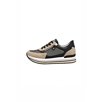 Afbeelding van Remonte Dames Low Top Sneaker D1328, vrouwen lage schoenen, losse inlegzool, zwart combi 04, 38 EU