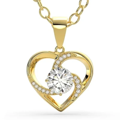 Afbeelding van SERASAR Zilveren ketting Hart Dames 925 sterling zilver 18 karaats gouden sieraden met Sieradendoos Cadeau idee Moederdag Kerstmis Verjaardag