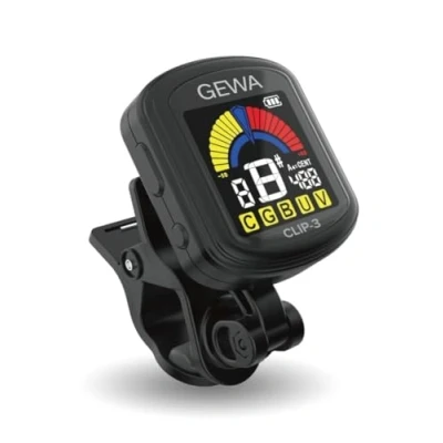 Afbeelding van GEWA Stemapparaat CLIP 3 voor gitaar/basgitaar, oplaadbaar via USB, incl. USB kabel zwart