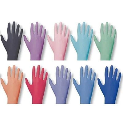 Afbeelding van Wegwerphandschoenen PEARL ColorLine van Unigloves, nitril, verschillende kleuren roze L large