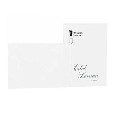 Afbeelding van Rössler 2052705002 kaartenpak DIN A6, 20 stuks, edellinnen, wit
