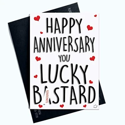 Afbeelding van Grappige Verjaardag Kaarten Man Card Vriendje Gay Lucky B*stard Onbeleefde Banter Grap Humor voor Hem Offensieve Ruwe PC624