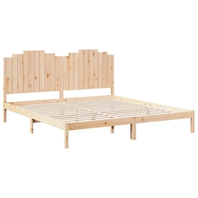 Afbeelding van vidaXL Bedframe extra lang zonder matras massief hout 180x210 cm