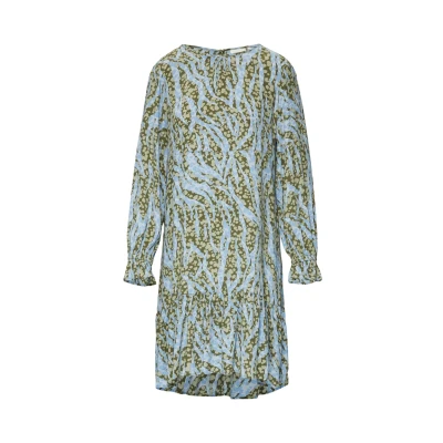 Afbeelding van comma casual identity Jurk lichtblauw / olijfgroen pastelgroen wit