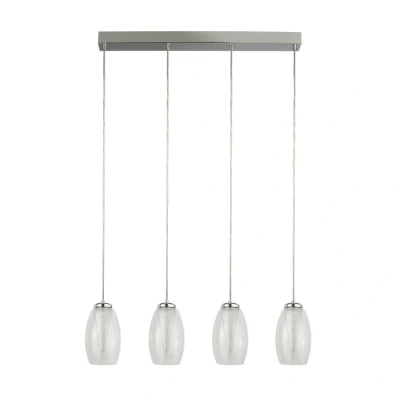 Afbeelding van Searchlight Eetkamer hanglamp Cyclone grijs met helder glas 97292 4CL