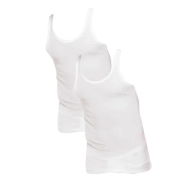 Afbeelding van Schiesser Heren 2 pack onderhemd zonder mouw Essential Fijnrib, wit, M