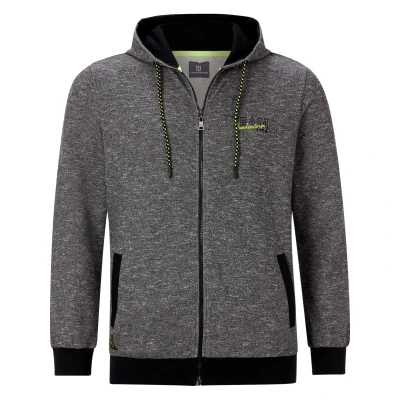 Afbeelding van Jan Vanderstorm Rumolt Sweater met rits, Heren, Maat: Large, Schwarz melange