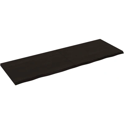Afbeelding van vidaXL Wastafelblad 180x60x(2 4) cm behandeld massief hout donkerbruin