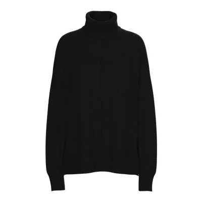 Afbeelding van PIECES Dames Pcmalou Ls Rollneck Knit Noos Bc gebreide trui, zwart, XS